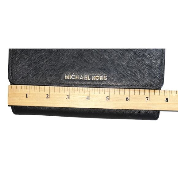 Michael Kors Jet Set Pebbled Leather Smartphone Black Crossbody Authenticated - Picture 11 of 15